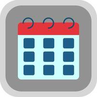 Calendar Flat Round Corner Icon vector