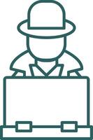 Hacker Line Gradient Round Corner Icon vector