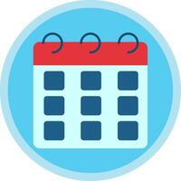 Calendar Flat Multi Circle Icon vector