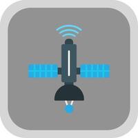 Satellite Flat Round Corner Icon vector