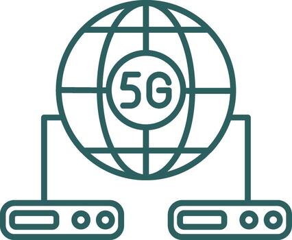 Big Data Line Gradient Round Corner Icon vector