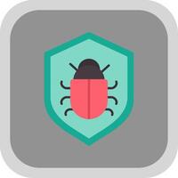 Antivirus Flat Round Corner Icon vector