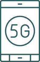 5g Line Gradient Round Corner Icon vector