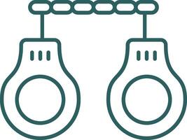 Handcuffs Line Gradient Round Corner Icon vector