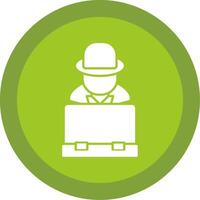 Hacker Glyph Multi Circle Icon vector