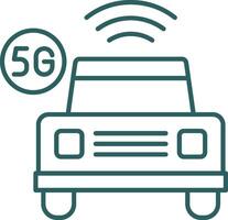 Smart Car Line Gradient Round Corner Icon vector