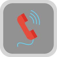 Phone Call Flat Round Corner Icon vector