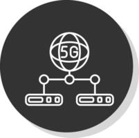 Network Server Line Grey Circle Icon vector