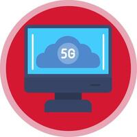 Cloud Connection Flat Multi Circle Icon vector