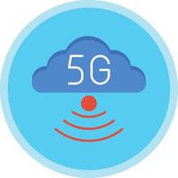 Cloud Connection Flat Multi Circle Icon vector