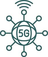 conexión línea degradado redondo esquina icono vector