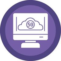 Cloud Connection Glyph Multi Circle Icon vector