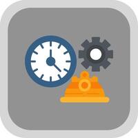 Working Hours Flat Round Corner Icon vector