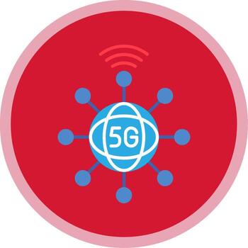 Connection Flat Multi Circle Icon vector