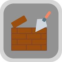 Brickwall Flat Round Corner Icon vector