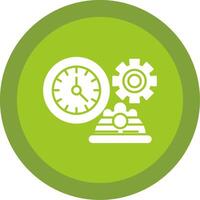 trabajando horas glifo multi circulo icono vector