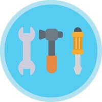 Tools Flat Multi Circle Icon vector