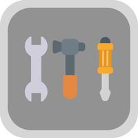 Tools Flat Round Corner Icon vector