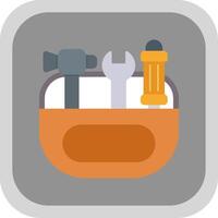 Toolkit Flat Round Corner Icon vector