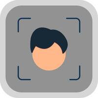 Face Scan Flat Round Corner Icon vector