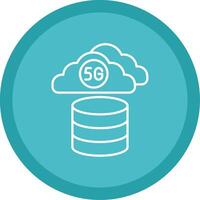 Cloud Database Line Multi Circle Icon vector
