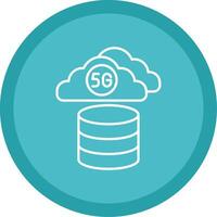 Cloud Database Line Multi Circle Icon vector