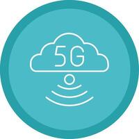Cloud Connection Line Multi Circle Icon vector