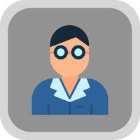 scientist Flat Round Corner Icon vector