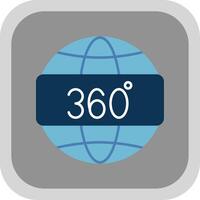 360 View Flat Round Corner Icon vector