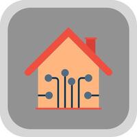 Smart Home Flat Round Corner Icon vector