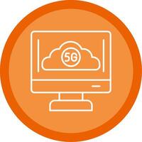 Cloud Connection Line Multi Circle Icon vector