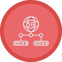 Network Server Line Multi Circle Icon vector