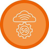 Cloud Server Line Multi Circle Icon vector