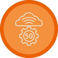 Cloud Server Line Multi Circle Icon vector