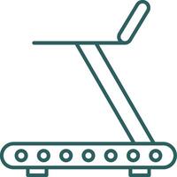 Treadmill Line Gradient Round Corner Icon vector