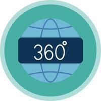 360 View Flat Multi Circle Icon vector