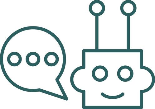 Chatbot Line Gradient Round Corner Icon vector