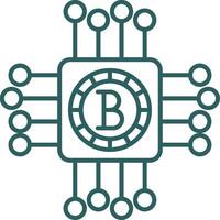 Cryptocurrency Line Gradient Round Corner Icon vector