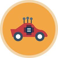 autónomo coche plano multi circulo icono vector