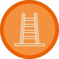 Step Ladder Line Multi Circle Icon vector