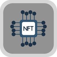 Nft Flat Round Corner Icon vector