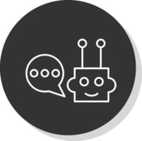 Chatbot Line Grey Circle Icon vector