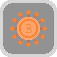 Cryptocurrency Flat Round Corner Icon vector