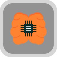 Brain Flat Round Corner Icon vector