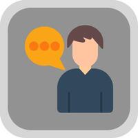 Messages Flat Round Corner Icon vector