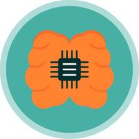 Brain Flat Multi Circle Icon vector