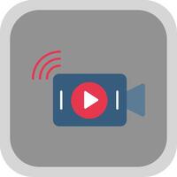 Live Stream Flat Round Corner Icon vector