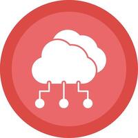 Cloud Computing Glyph Multi Circle Icon vector