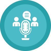 Talking Glyph Multi Circle Icon vector