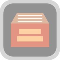 Archive Flat Round Corner Icon vector
